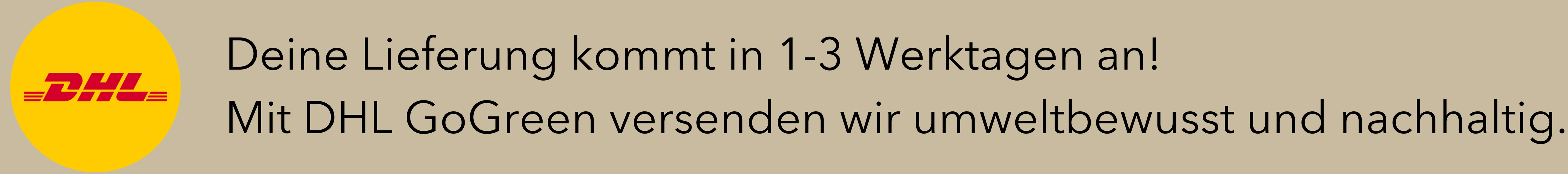 DHL-Logo: Schnelle und nachhaltige Lieferung in 1-3 Werktagen mit DHL GoGreen für unsere ästhetischen Gläser.